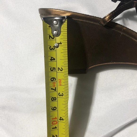 Franco Sarto Bronze Strappy Sandals with 2" Heel - Picture 10 of 13